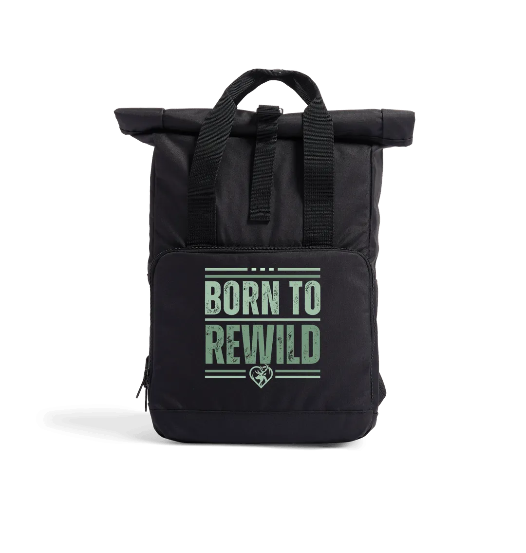 Born to Rewild Recycled Roll-Top Backpack