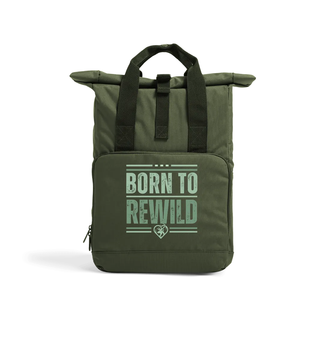 Born to Rewild Recycled Roll-Top Backpack