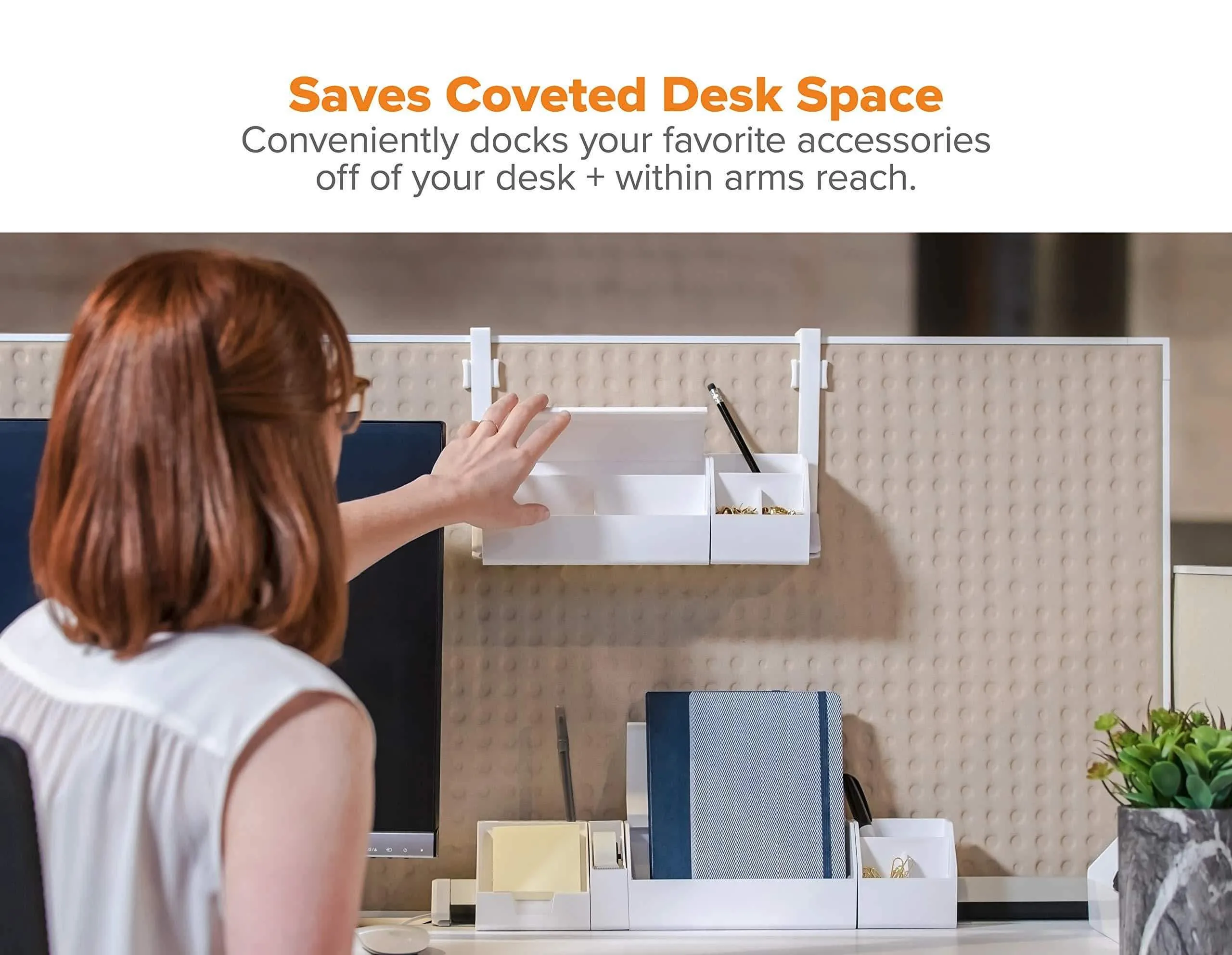 Bostitch Konnect Cubicle Hanger for Rails, Fits 2-3.5" Cube Walls, Set of 2 (KT-RAILHANGER3)