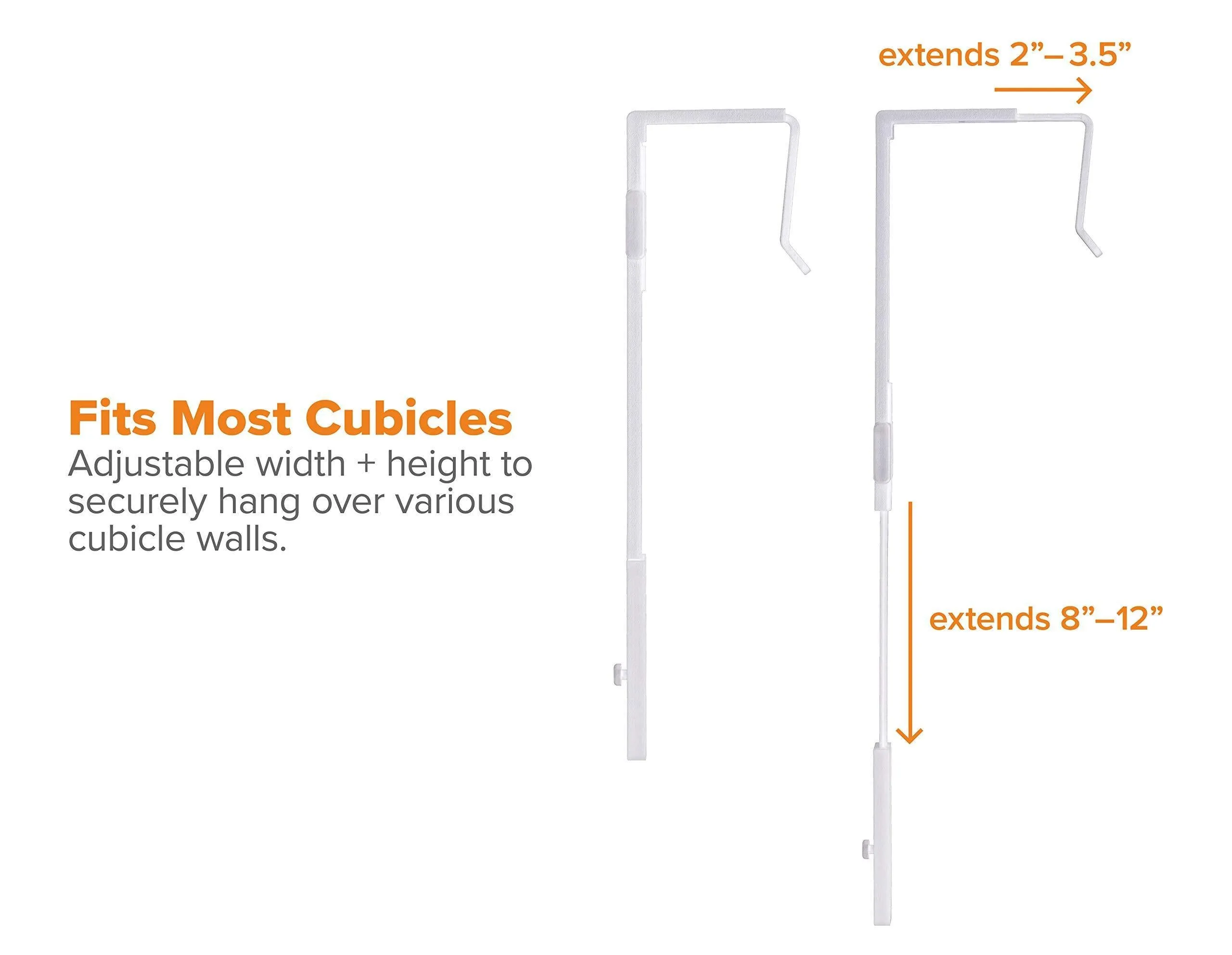 Bostitch Konnect Cubicle Hanger for Rails, Fits 2-3.5" Cube Walls, Set of 2 (KT-RAILHANGER3)