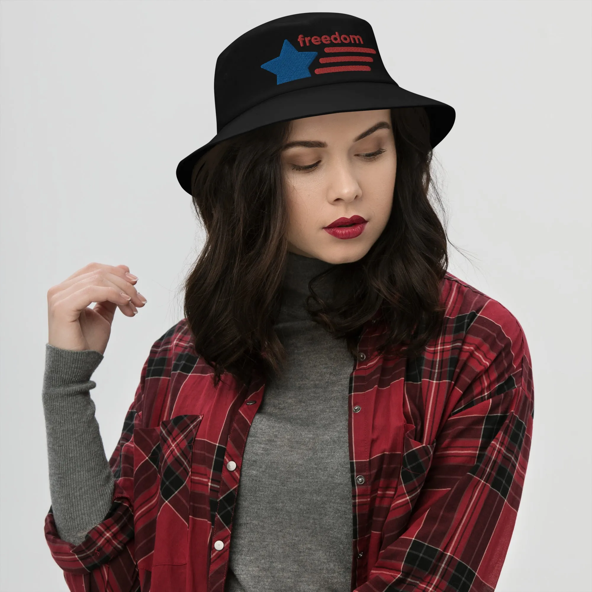 Bucket Hat, Customized Hat, Freedom Hat, Embroidered Hat