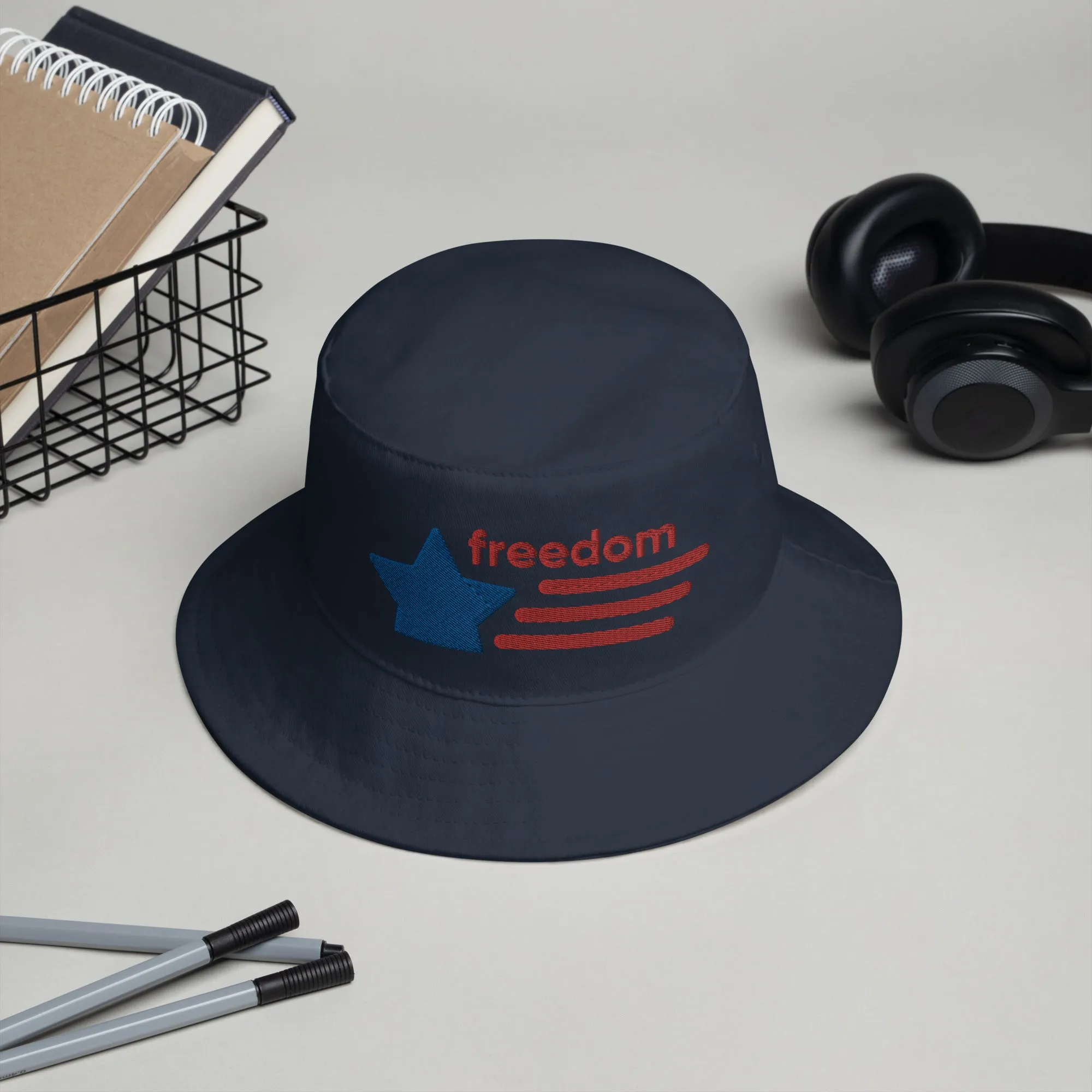 Bucket Hat, Customized Hat, Freedom Hat, Embroidered Hat