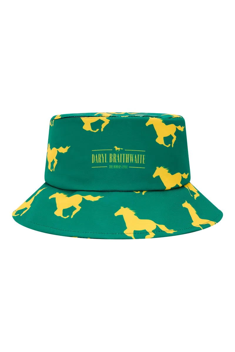 Bucket Hat In Daryls The Horses Green and Gold