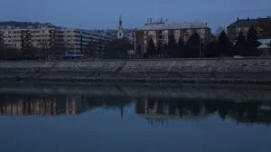 Budapest Traffic Drives Near the Danube River