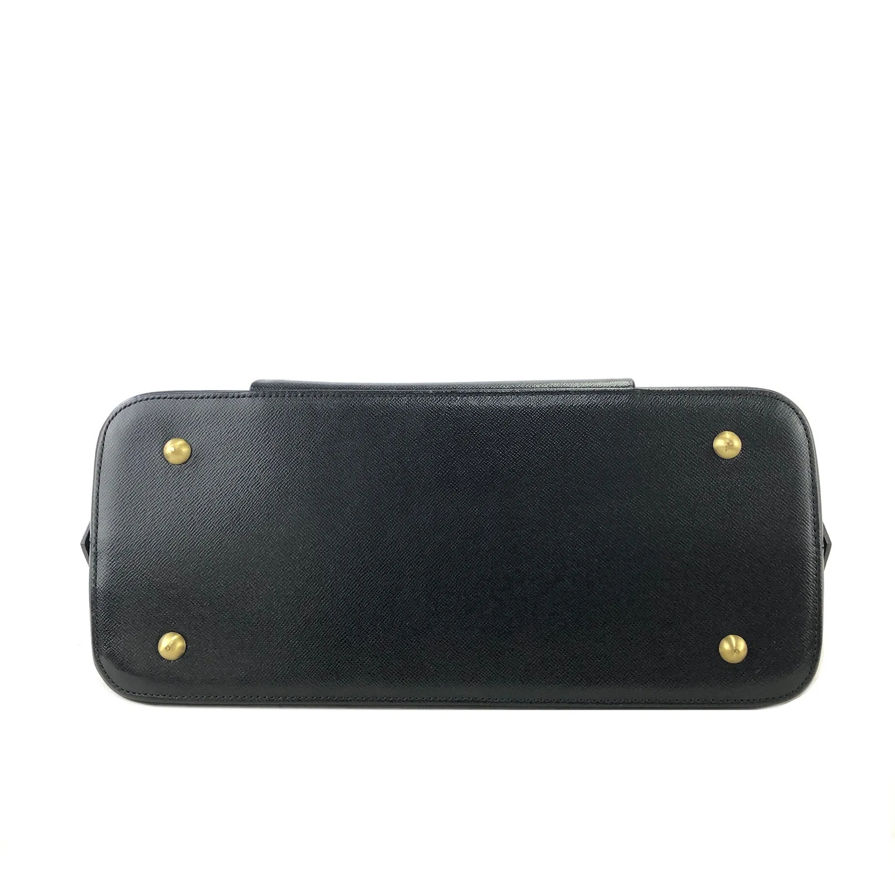 Burberry Classic Check Logo Motif Leather Handbag Black Vintage ut233m
