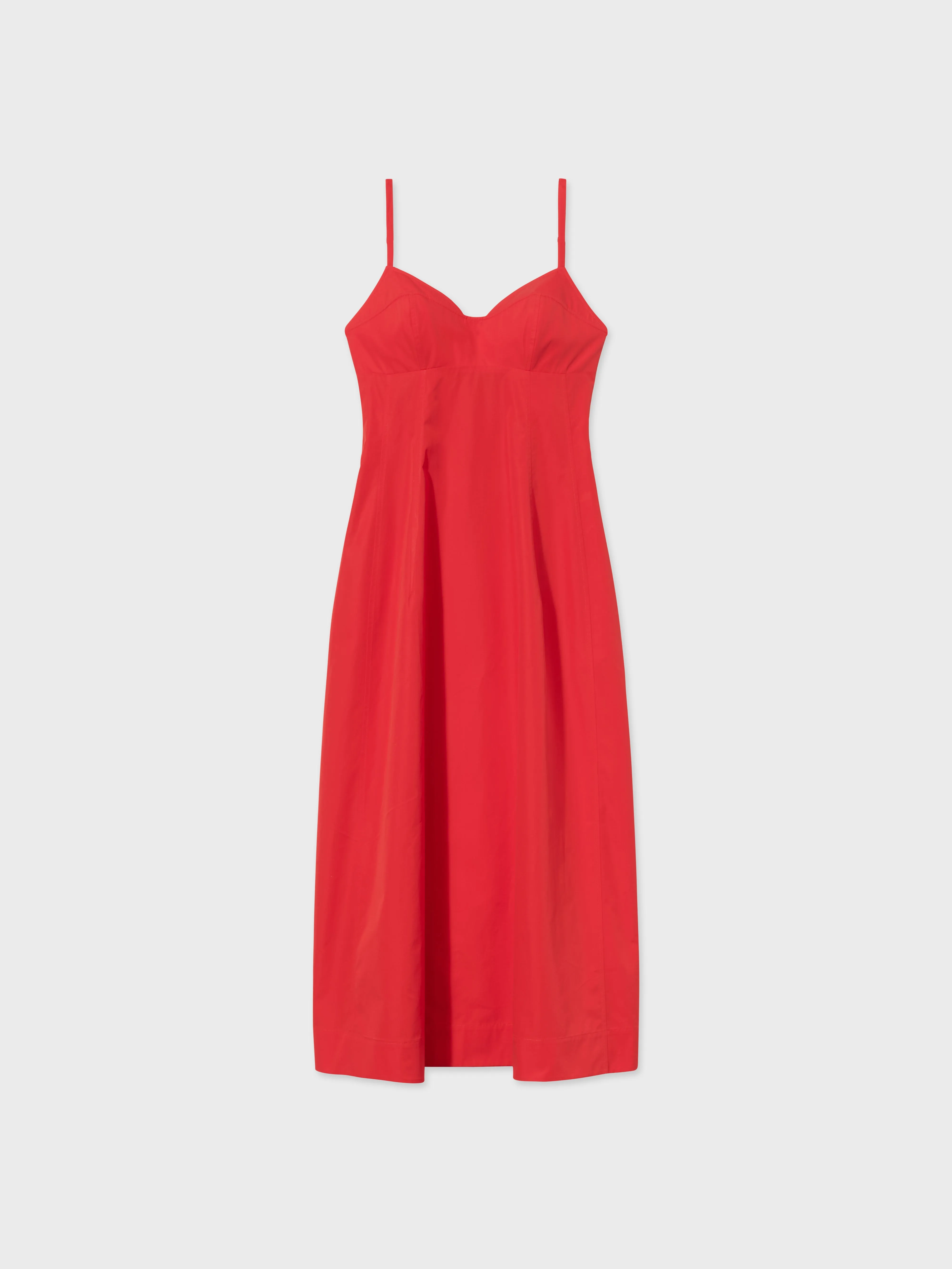 Bustier Dress in Cotton Poplin - Red