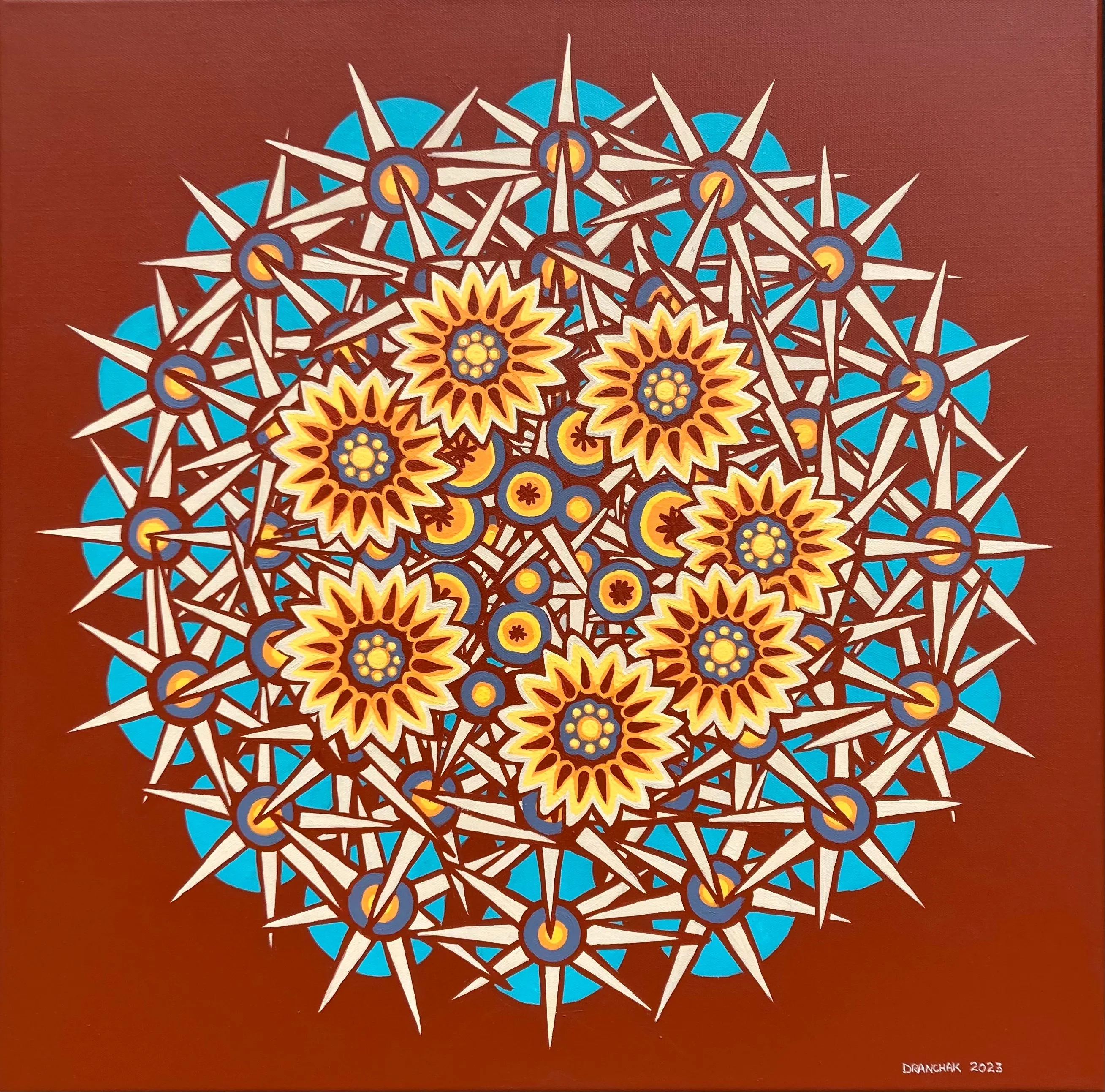 Cactus Mandala - Original 24"x24"