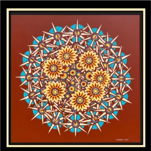 Cactus Mandala - Original 24"x24"