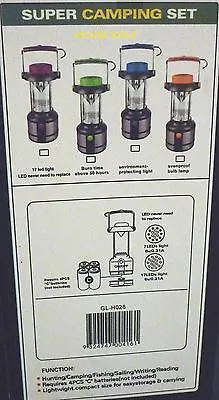 CAMPING LANTERN WITH 17 LED BULBS & MAGNETIC COMPASS - BRAND NEW