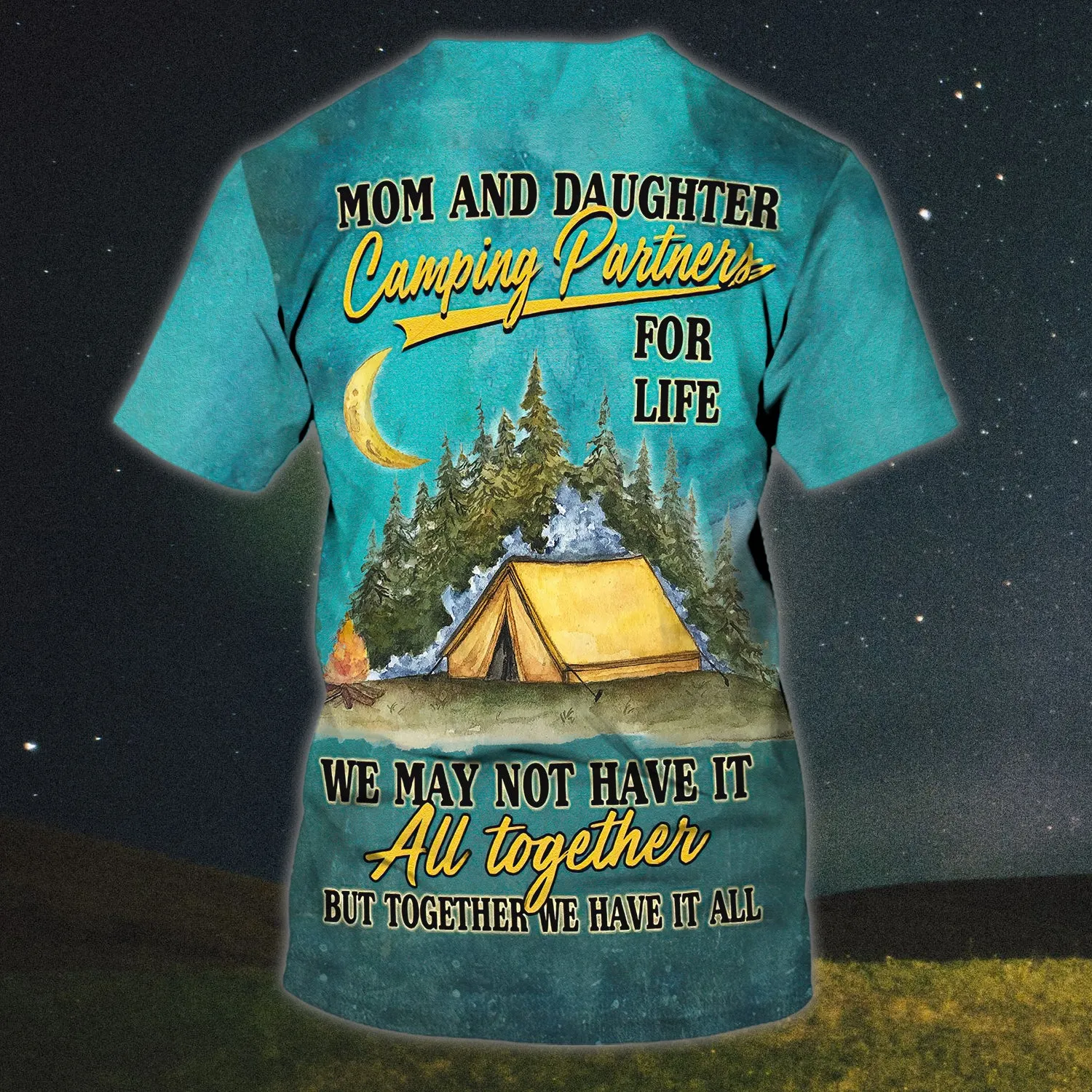 Camping Mom and Daughter - Personalized Name 3D Tshirt - HN95