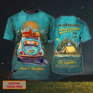Camping Mom and Daughter - Personalized Name 3D Tshirt - HN95