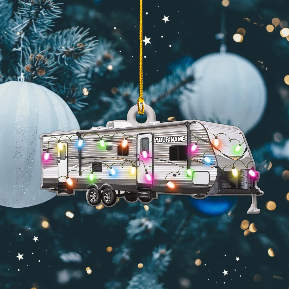 Camping Ornament Christmas Camping Car Custom Shaped Ornament Camping Lover Gifts