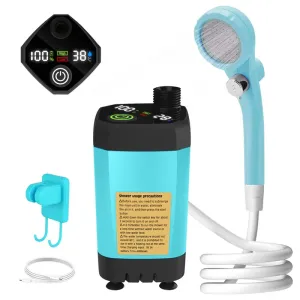 Camping Shower Pump RV Outdoor Shower Kit Camp w/Full Screen Digital Display