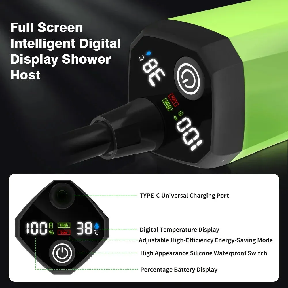 Camping Shower Pump RV Outdoor Shower Kit Camp w/Full Screen Digital Display