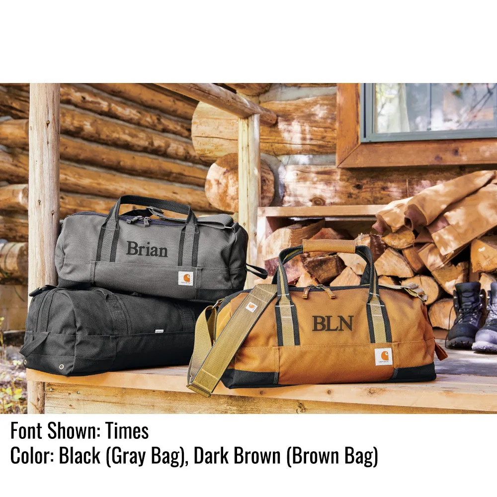 Carhartt Foundry Duffle Bag - Gift for Men - Personalized Duffle - Black, Grey, or Khaki Brown