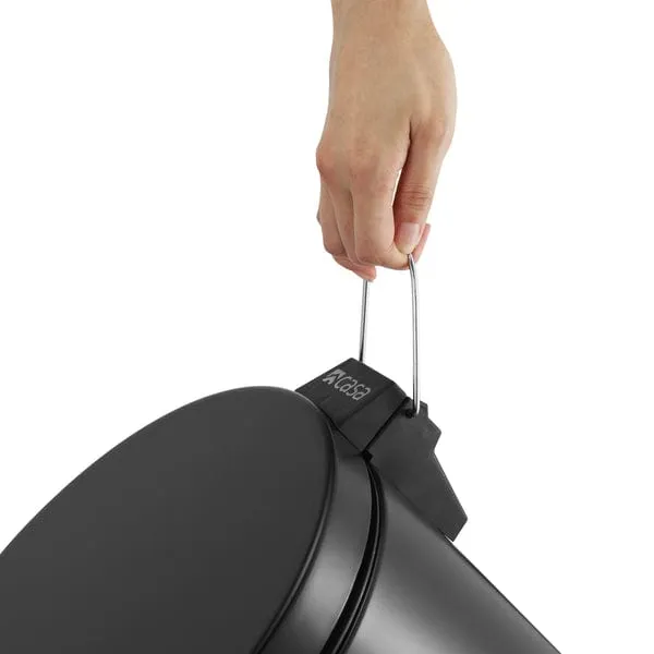 Casa Roma 20L Steel Pedal Bin Black Matte KB7035-20LB