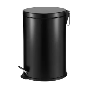 Casa Roma 20L Steel Pedal Bin Black Matte KB7035-20LB