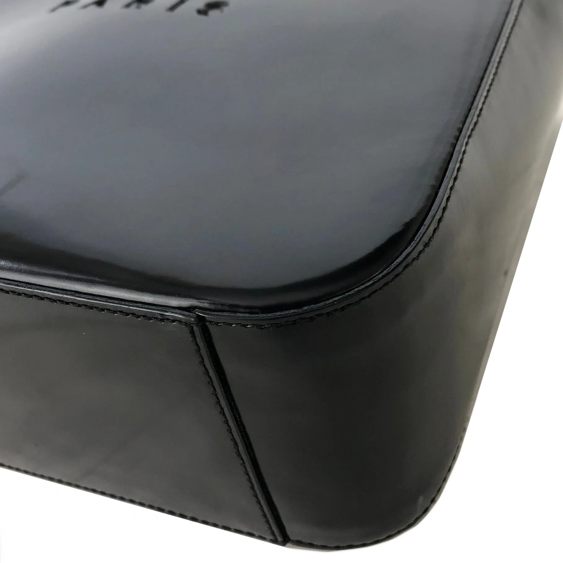 CELINE brand logo patent leather handbag Black Vintage Old Celine sb5xdm