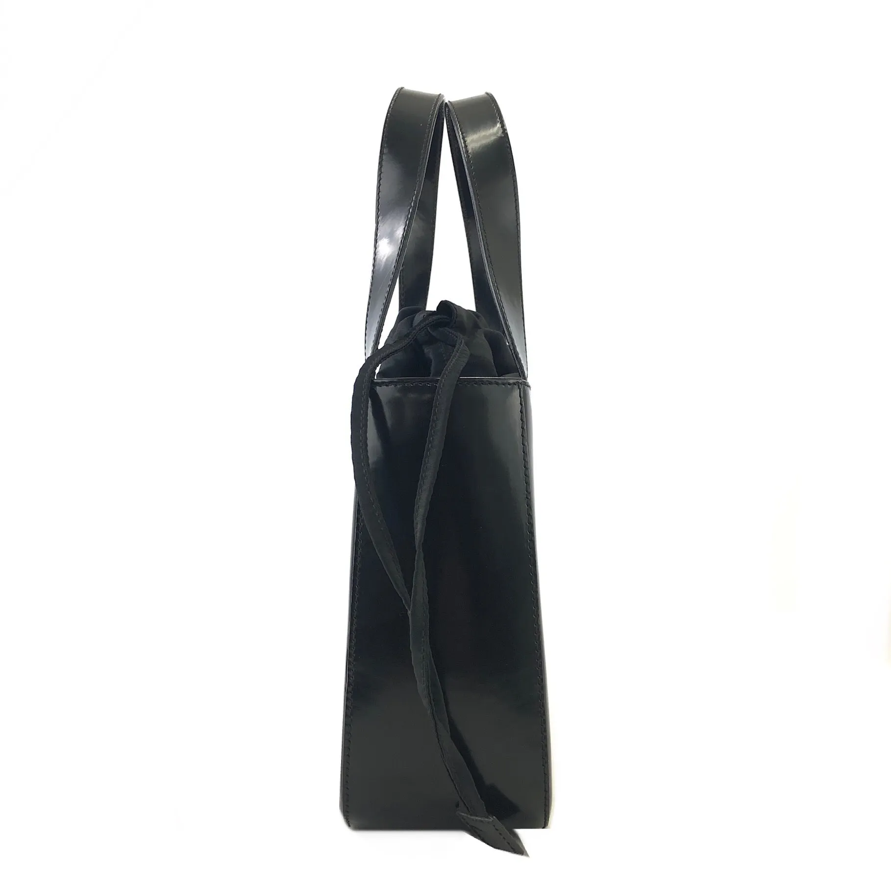 CELINE brand logo patent leather handbag Black Vintage Old Celine sb5xdm