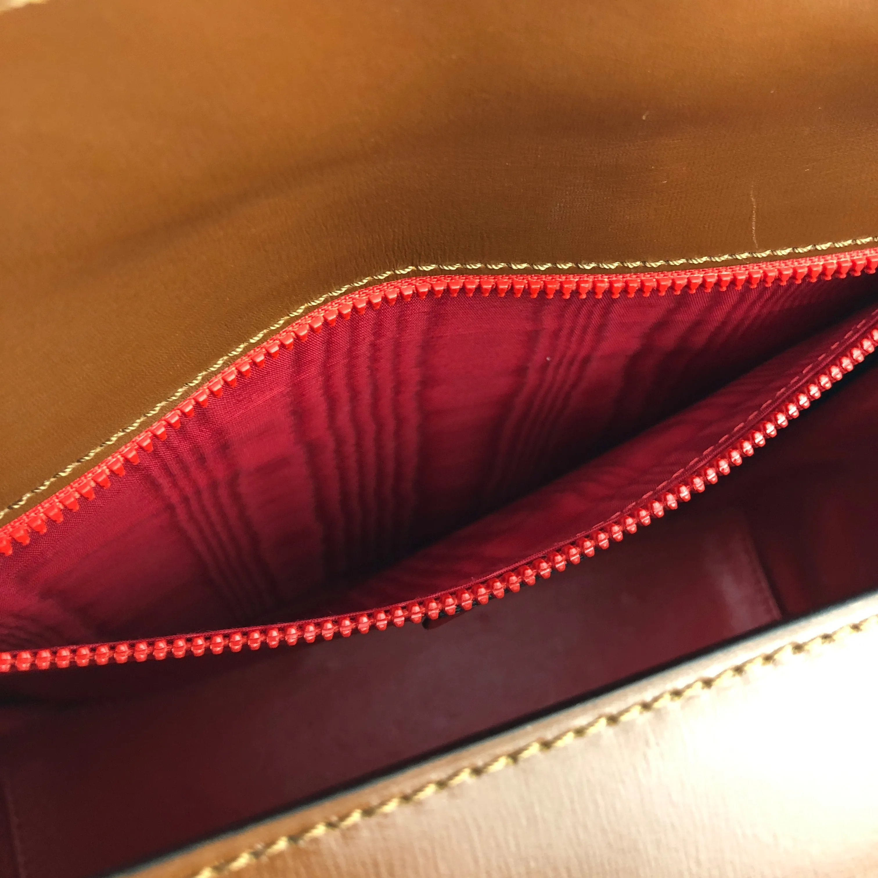 CELINE Gancini Box Handbag Crossbody Shoulder bag Brown Vintage Old Celine s48cfp