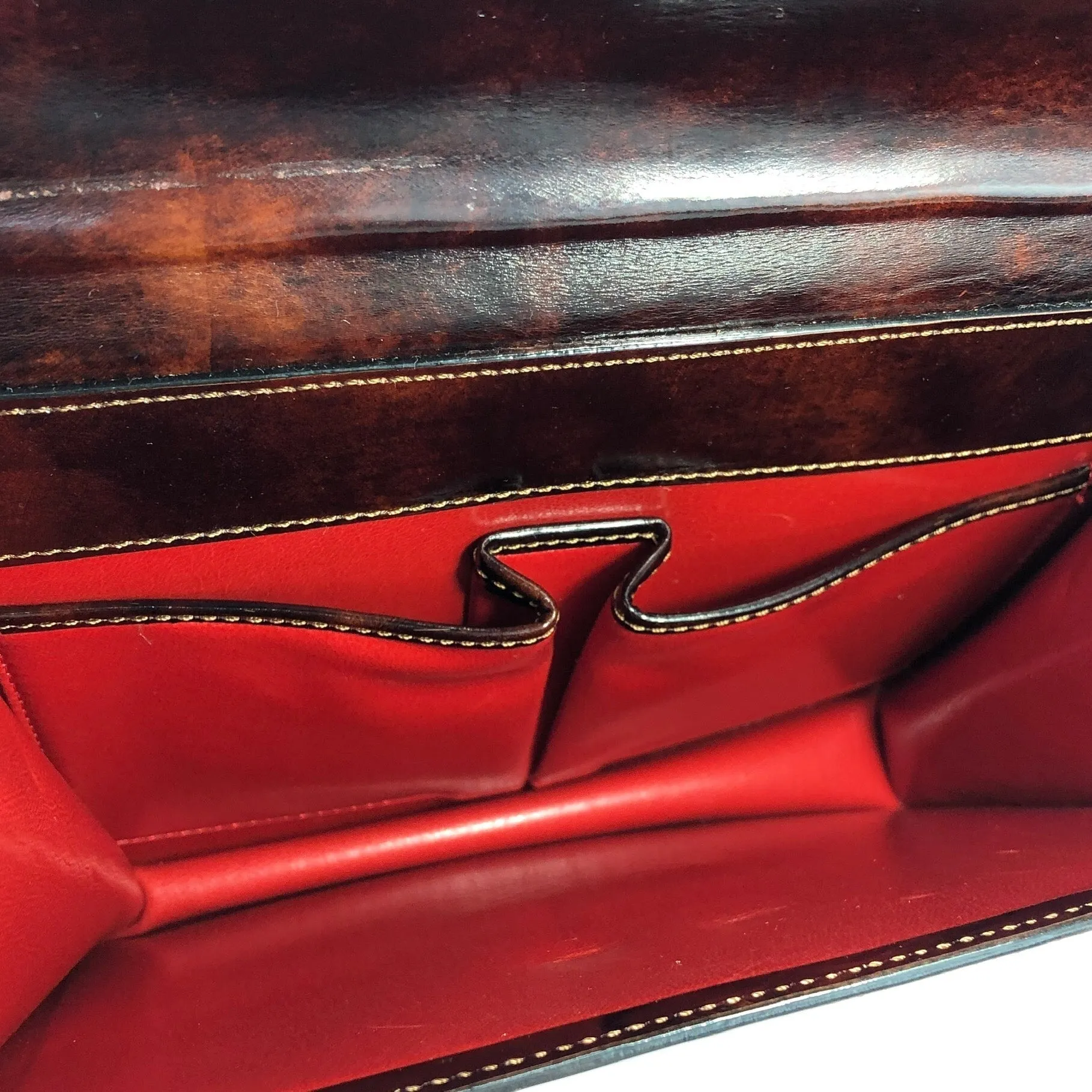 CELINE Gancini Double flap Tortoiseshell patent leather Handbag Brown Vintage OldCELINE pb5ea5