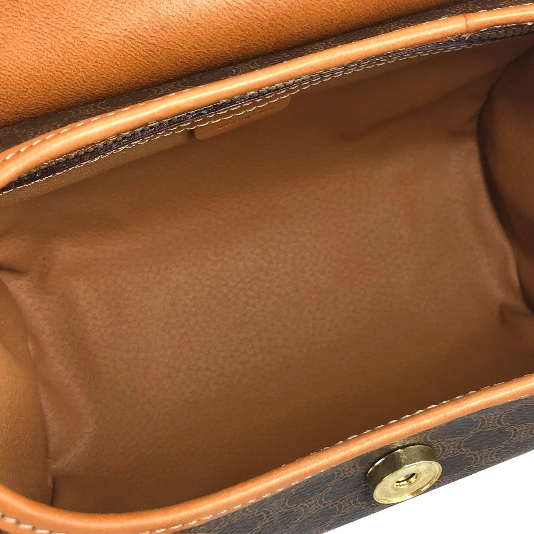 CELINE Macadam Blason Triomphe Box Handbag Brown Vintage Old CELINE axjbki