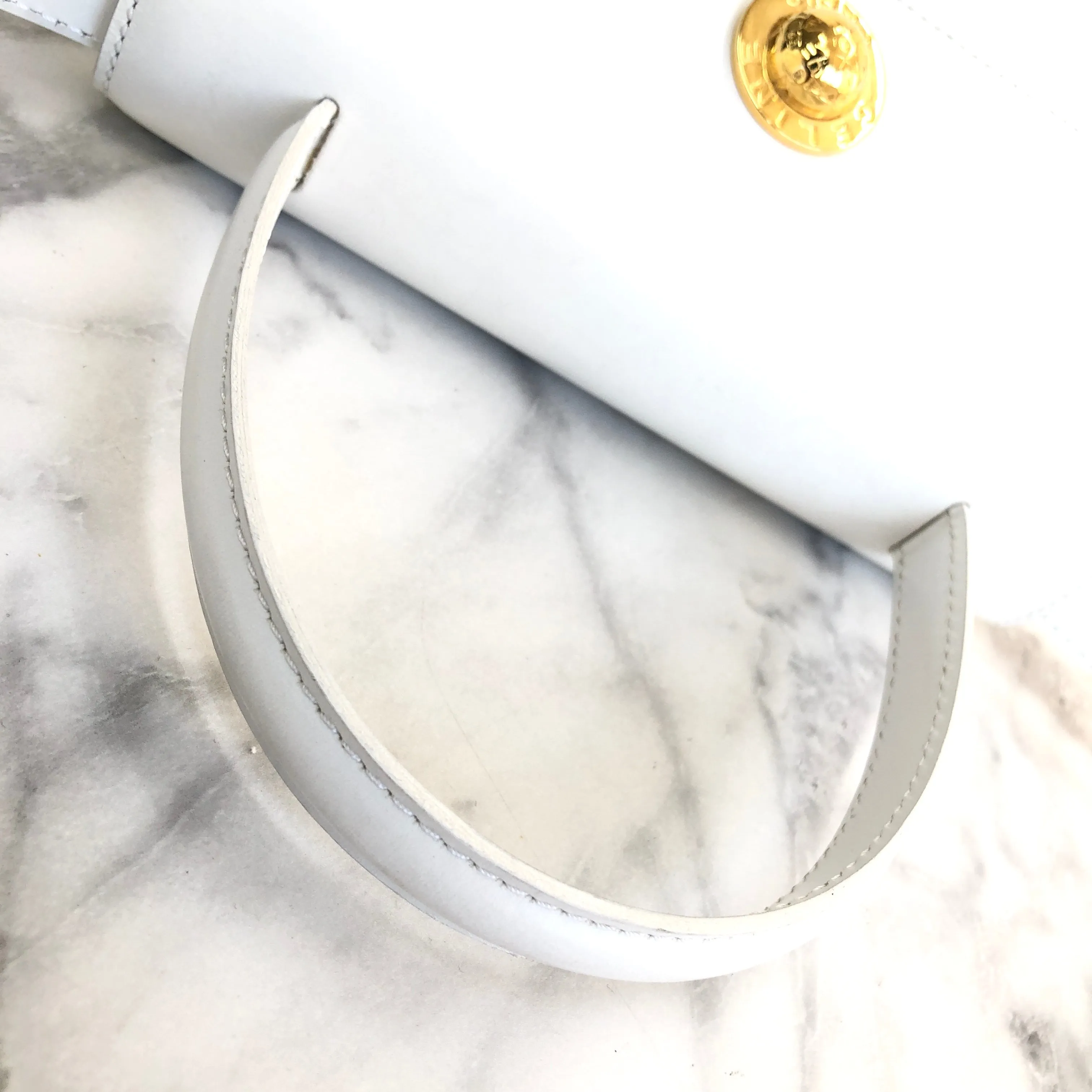 CELINE Starball Handbag Shoulderbag White Old Celine Vintage h3thd8