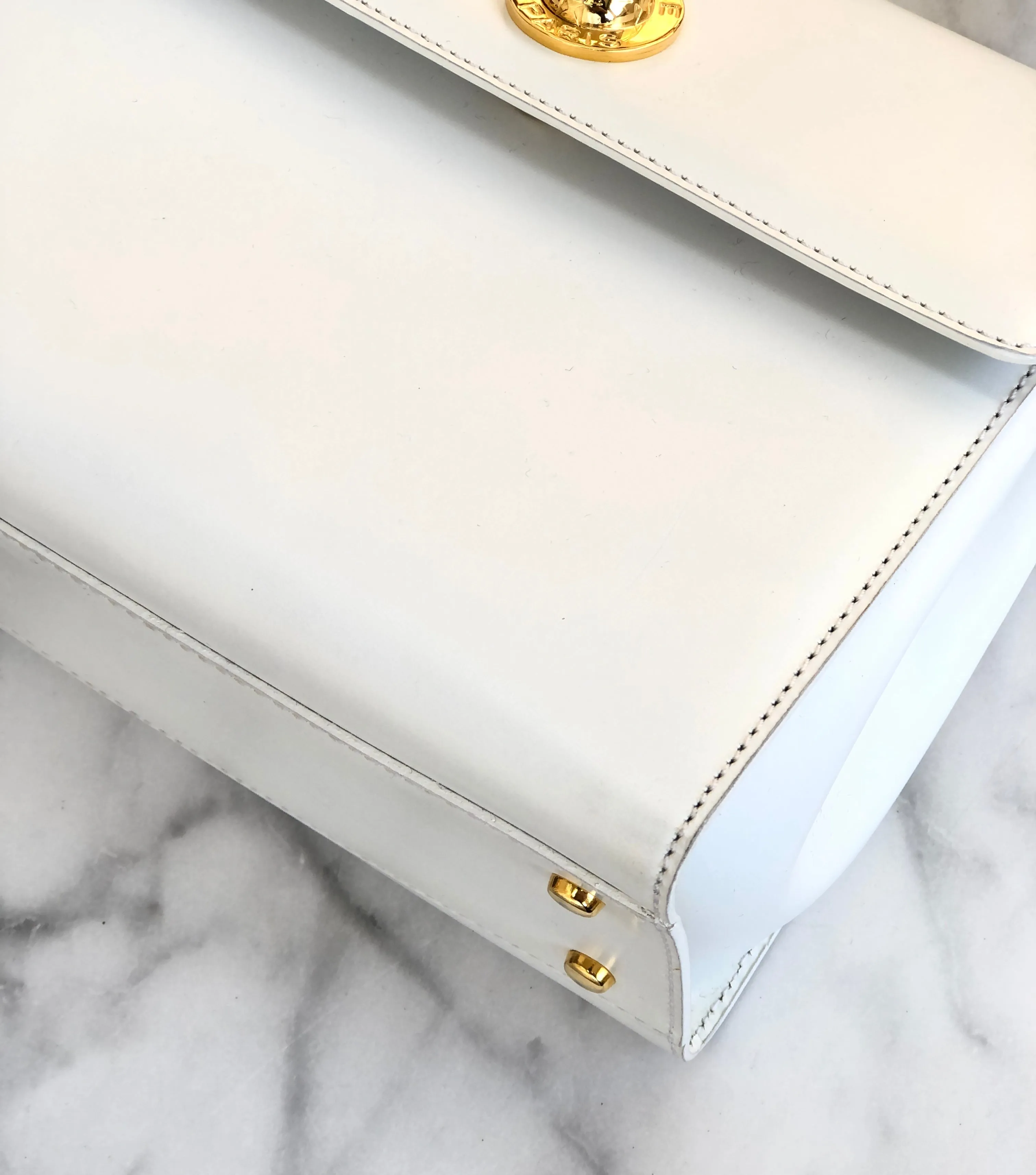 CELINE Starball Handbag Shoulderbag White Old Celine Vintage h3thd8