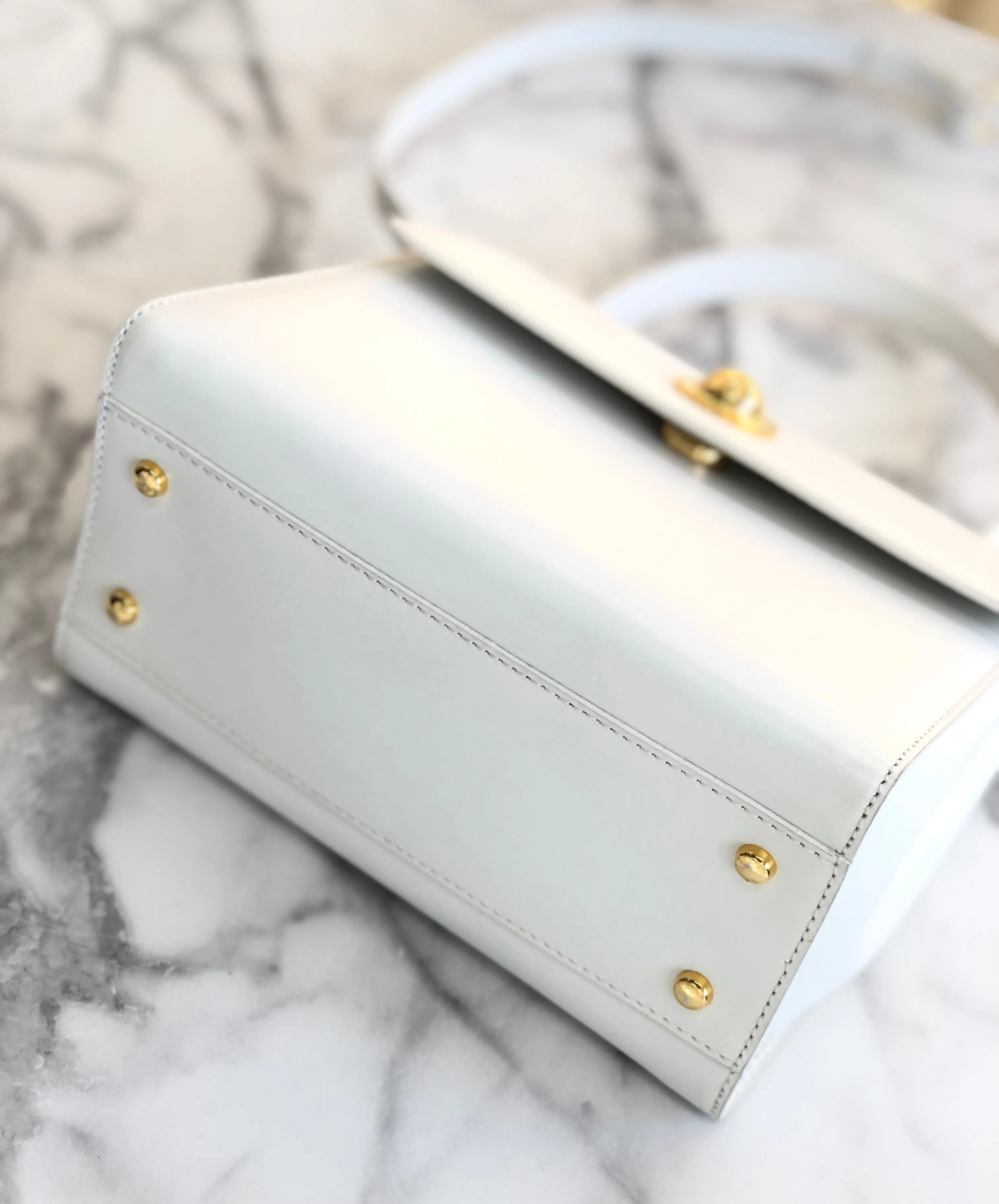 CELINE Starball Handbag Shoulderbag White Old Celine Vintage h3thd8