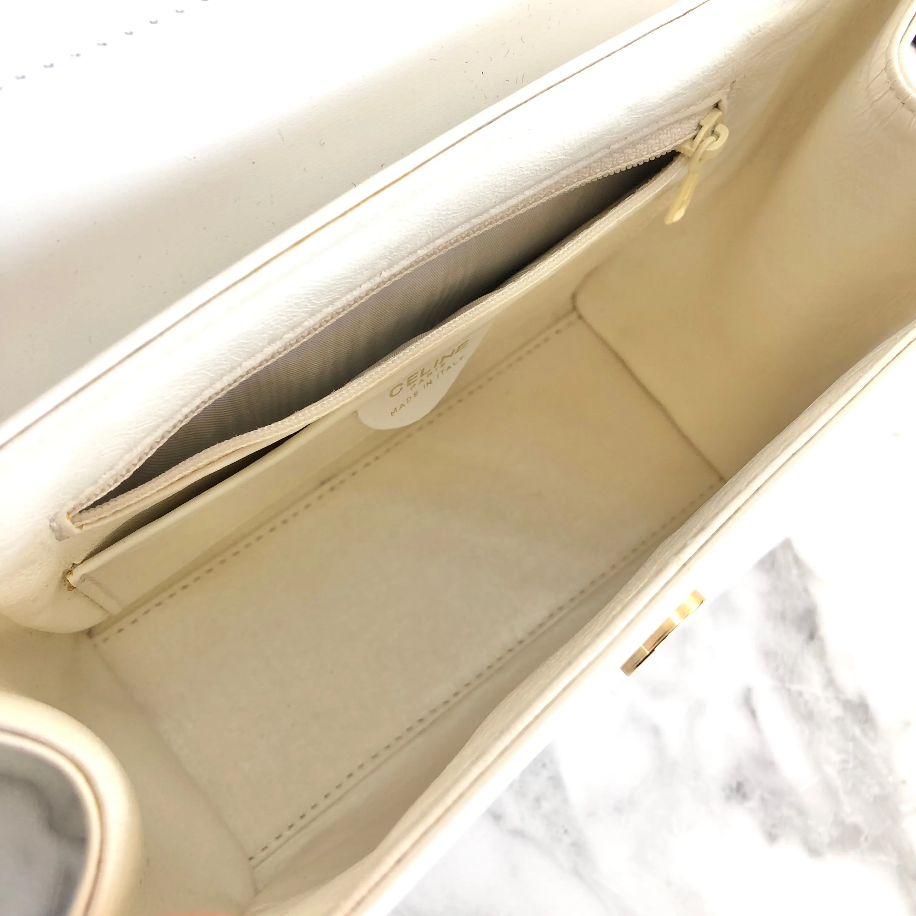 CELINE Starball Handbag Shoulderbag White Old Celine Vintage h3thd8