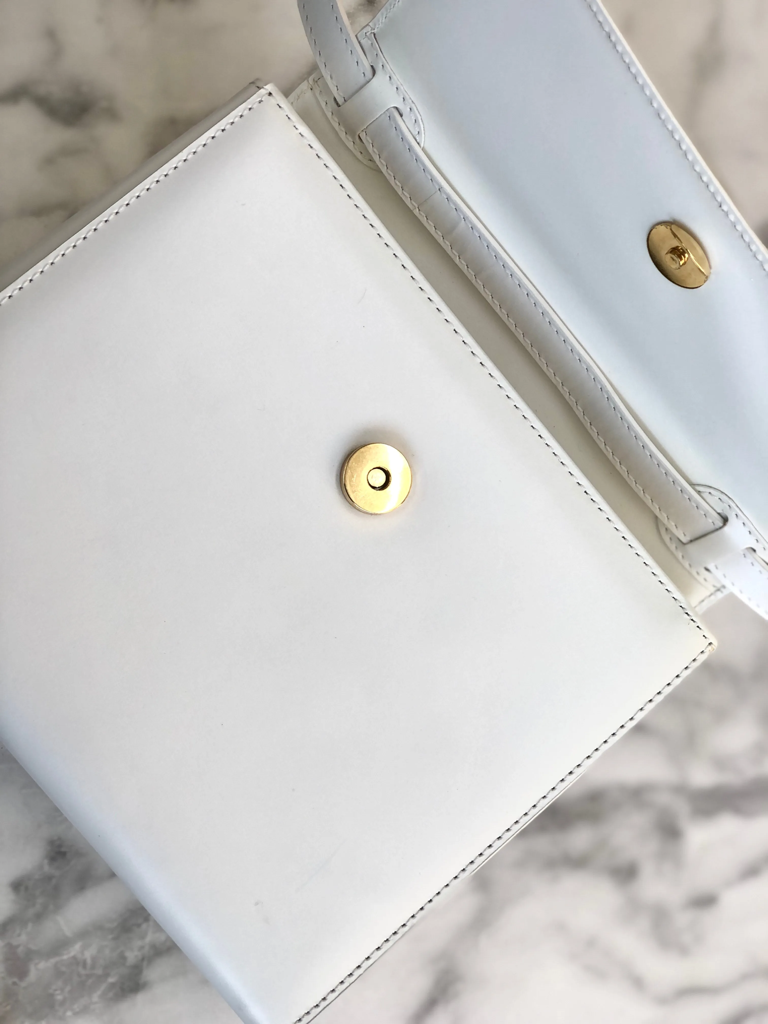 CELINE Starball Handbag Shoulderbag White Old Celine Vintage h3thd8
