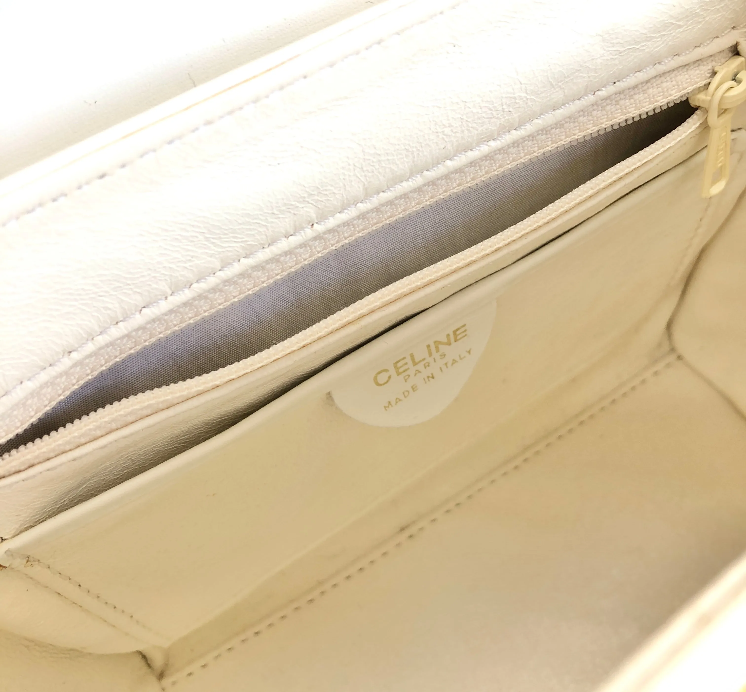CELINE Starball Handbag Shoulderbag White Old Celine Vintage h3thd8