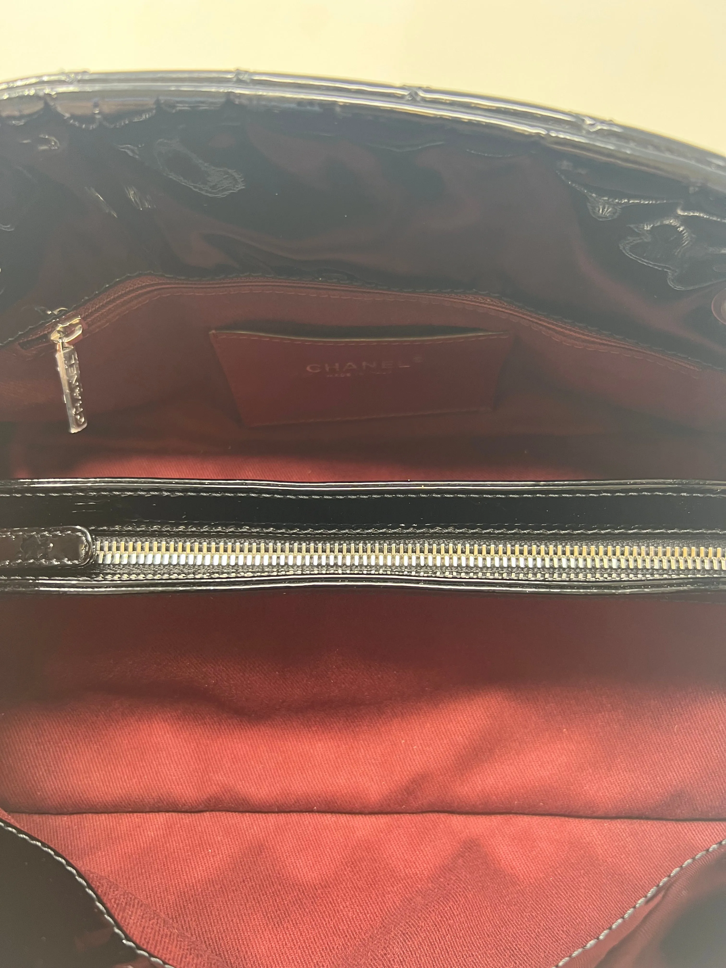 Chanel Black '10-11 'Just Mademoiselle' Patent Handbag