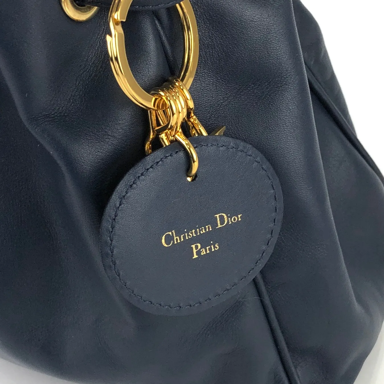 Christian Dior Drawstring Charm Mini Handbag Navy Vintage Old yruy88