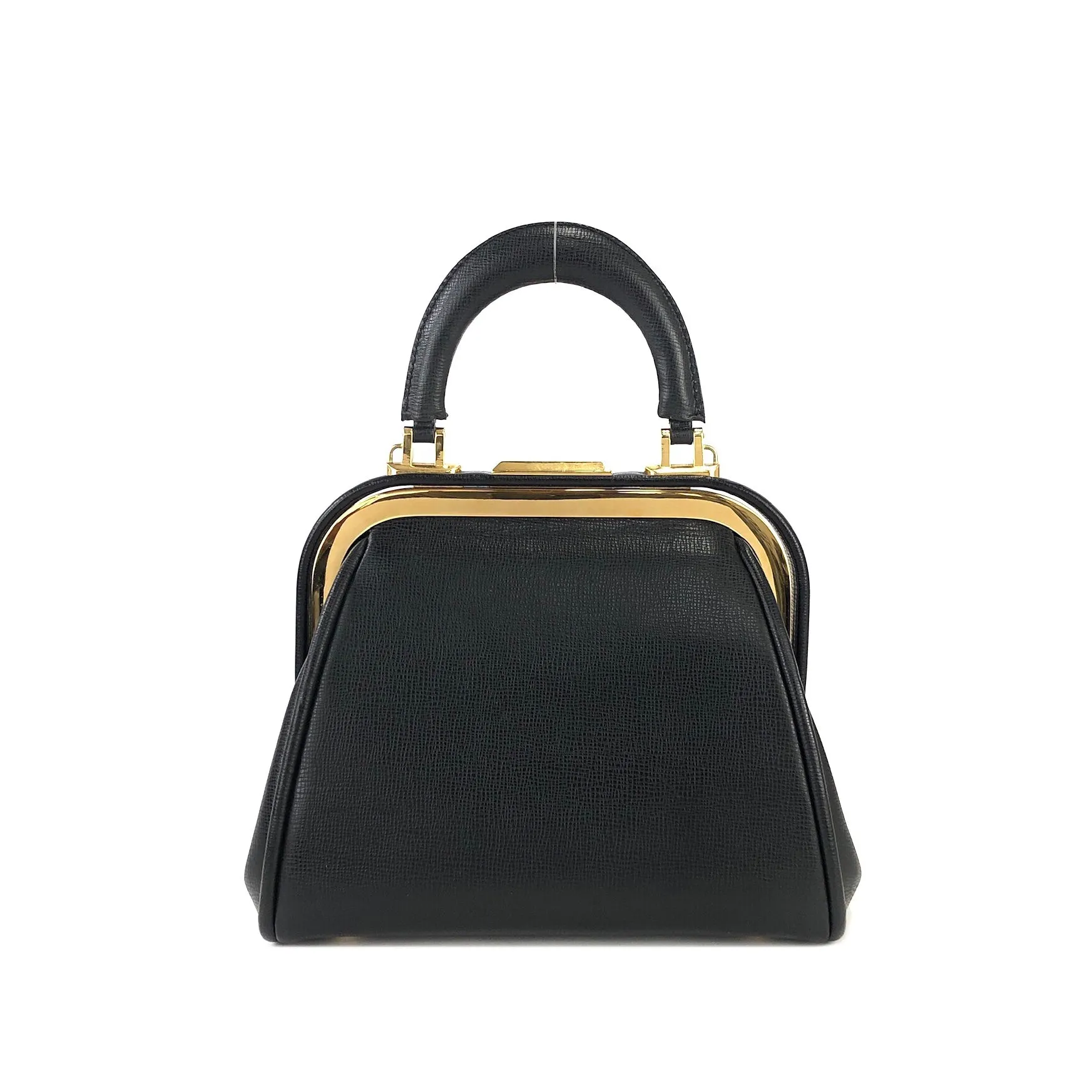 Christian Dior Gancini Clasp Handbag Shoulder bag Black Old Vintage bipezi