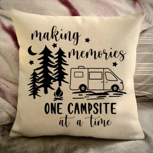Class B Camper Van Decorative pillow cover - Making Memories Campsite pillow cover - Personalize camper gift - USA Travel Map Pillow Camping decor