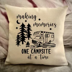 Class C Motorhome Decorative pillow cover - Making Memories Campsite pillow cover - Personalize camper gift - USA Travel Map Pillow Camping decor