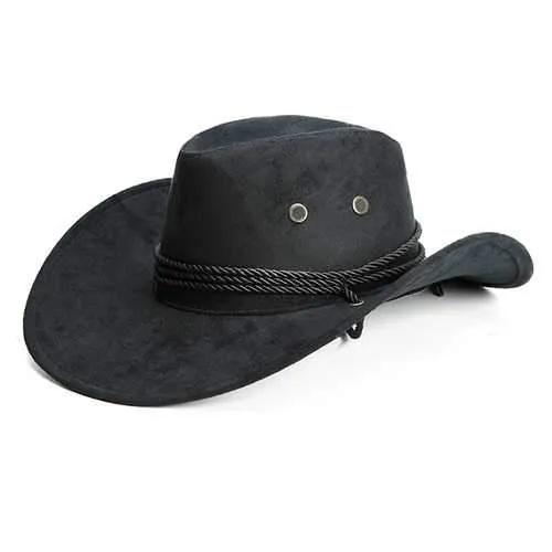 Classic Faux Leather Western Beach Sun Bucket Caps