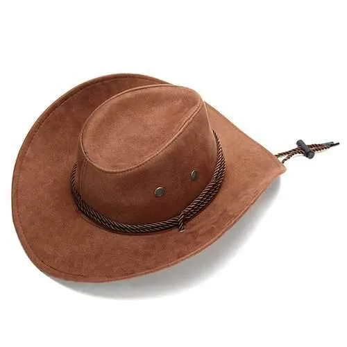 Classic Faux Leather Western Beach Sun Bucket Caps