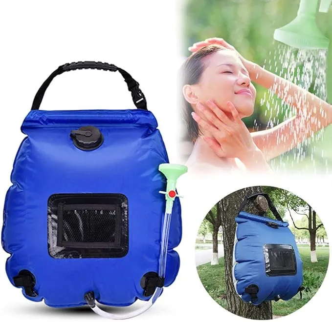 CLICIC Solar Shower Bag 5 gallons/20L Solar Heating Shower Bag with Removable Hose and On-Off Switchable Shower Head for Outdoor Camping Beach Swimming Traveling Hiking