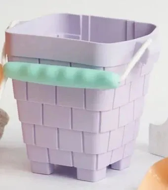 Clovelly Lilac Silicone Sand Castle Bucket with Mint Handle