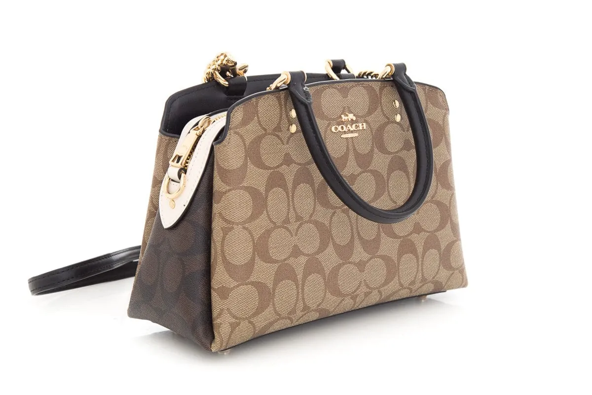 Coach Brown Monogram Cartable Mini Sierra Leather Cross-Body