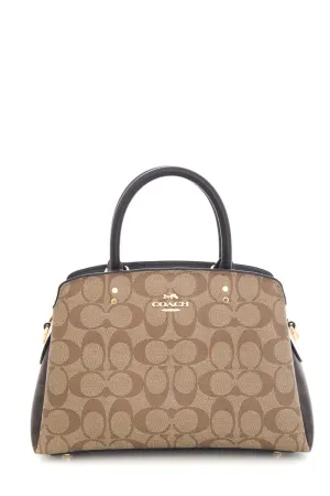 Coach Brown Monogram Cartable Mini Sierra Leather Cross-Body