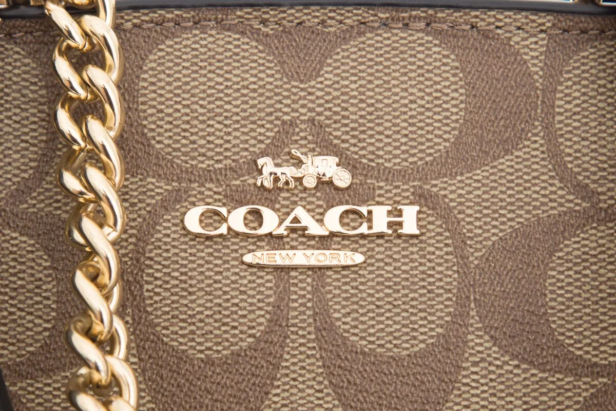 Coach Brown Monogram Cartable Mini Sierra Leather Cross-Body