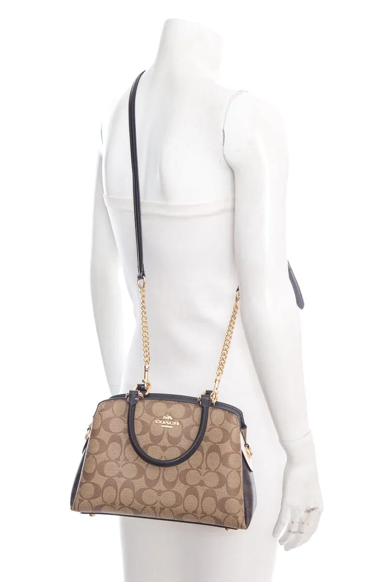 Coach Brown Monogram Cartable Mini Sierra Leather Cross-Body