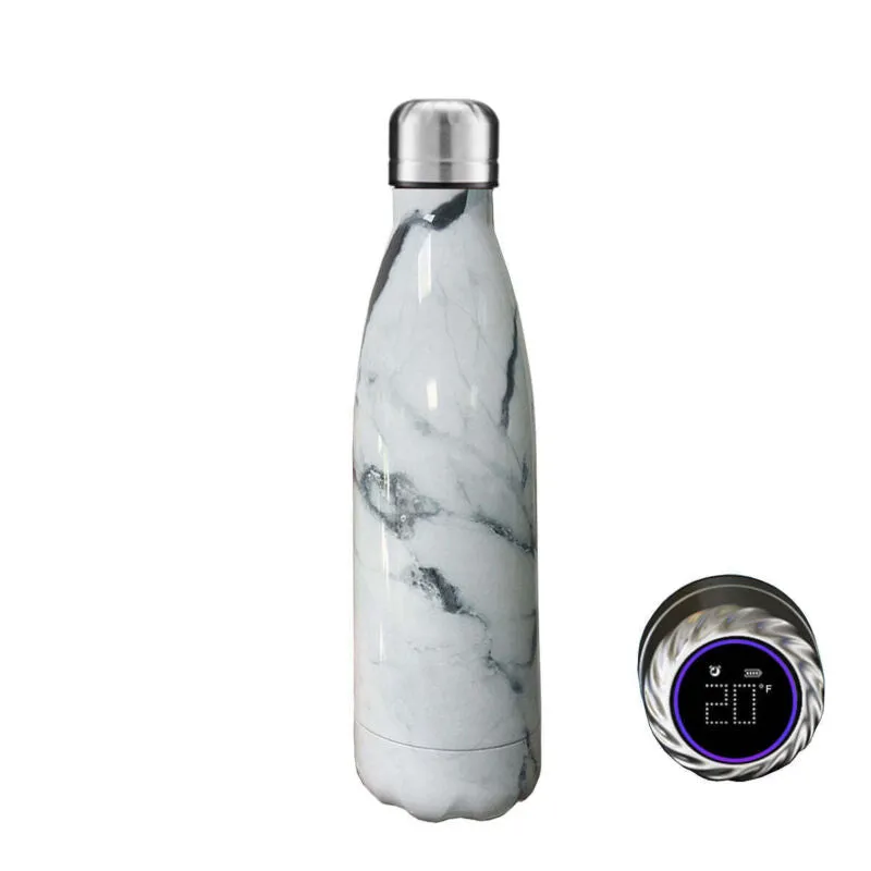Color: GRAY MARBLE # 6 - Aquaala UV Water Bottle With Temp Cap