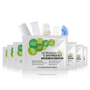 Compact Personal Shower Kit To-Go (Green) – Your Hygiene Companion for Travel, Gym, Camping | Shower on the Go | Shampoo, Soap, Towel. All in One (100)