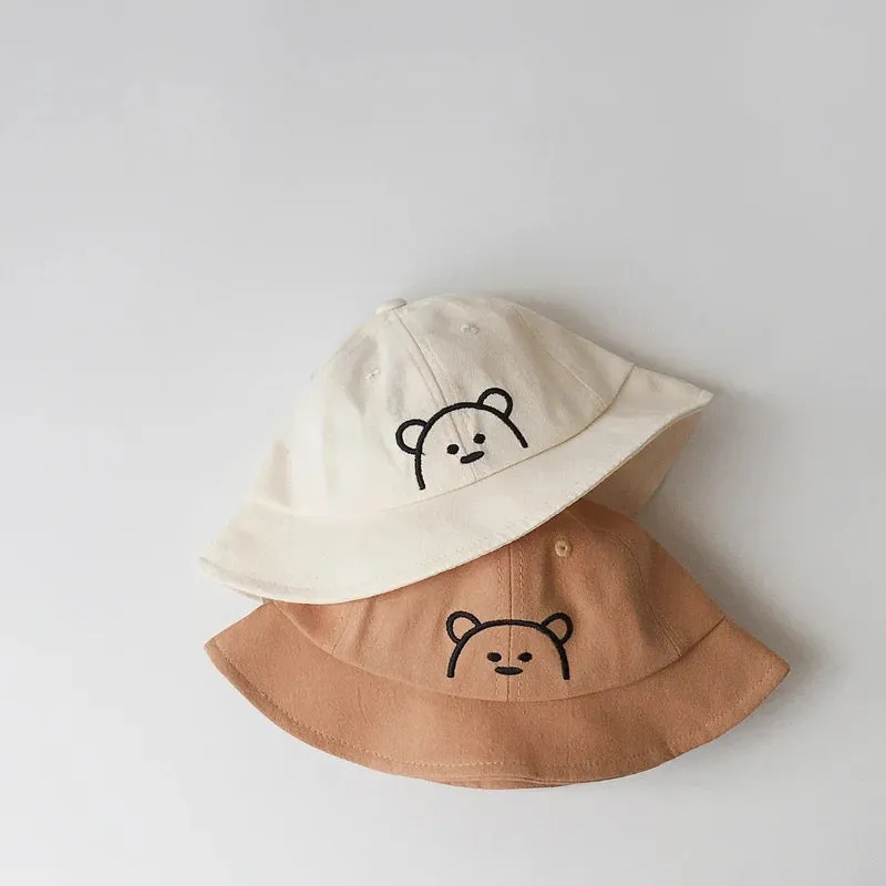 Cream Bear Sun Bucket Hat