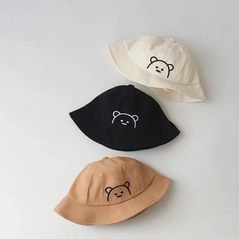 Cream Bear Sun Bucket Hat