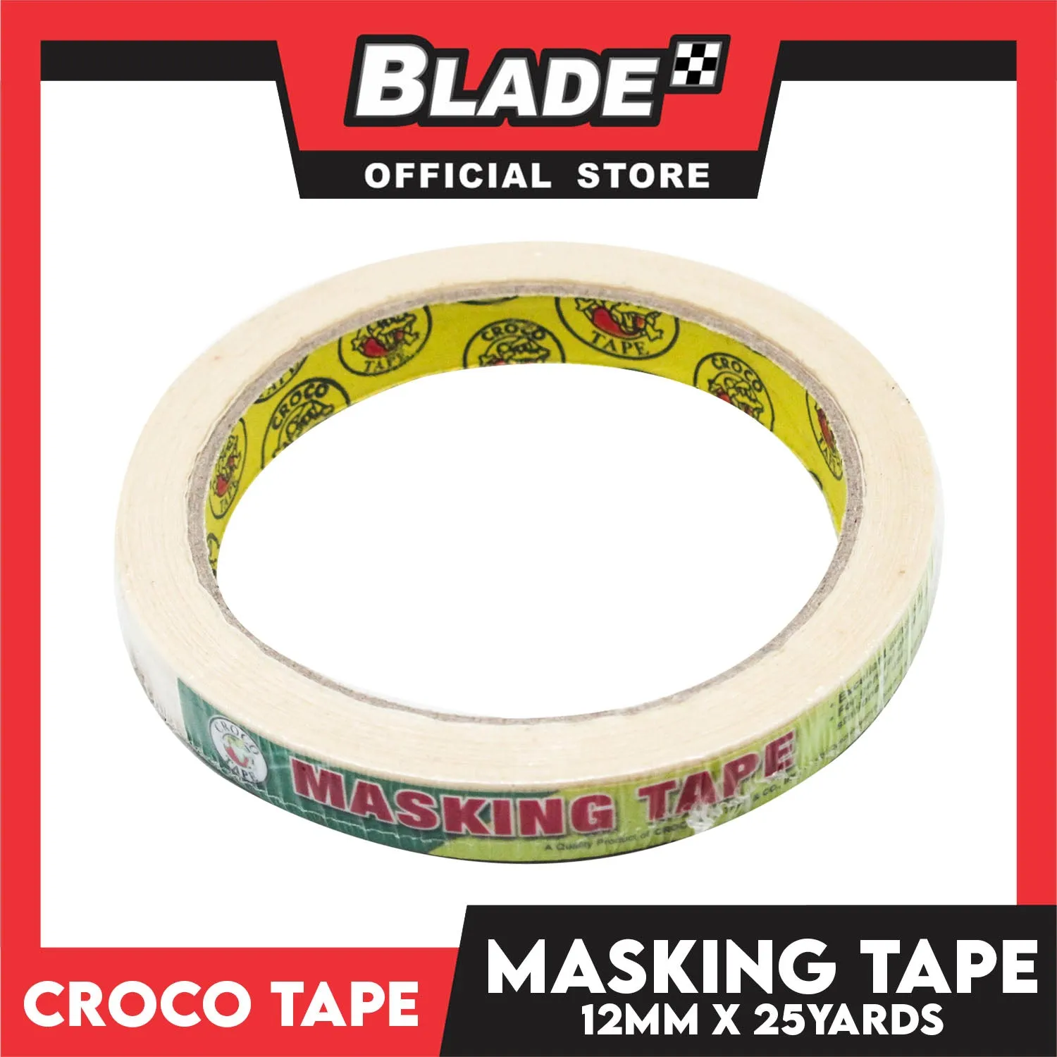Croco Tape Masking Tape 12mm x 25yards (Beige) General Purpose for Home and Office use